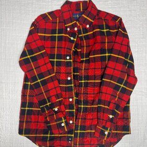 Polo Ralph Lauren Red, Navy, Yellow, Plaid, Cotton Button Down Boys 7